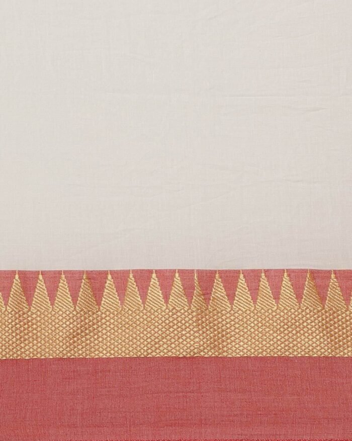 Pure Handloom Jamdhani Bengal Tant Saree - Image 3