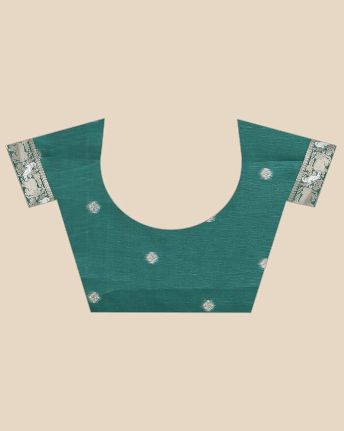 Floral Print Organza Saree - Image 5