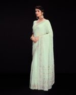 Floral Print Saree with Border - Image 6