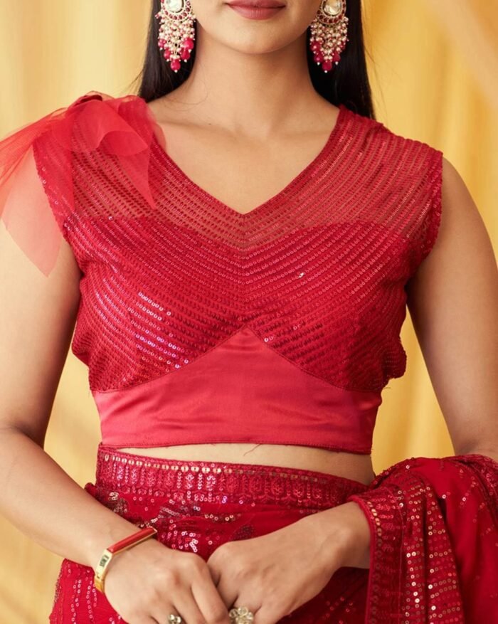 Women Embellished Saree with Lace Border - Image 3