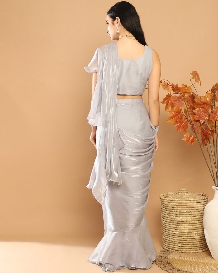 Women Pre-Stitched Saree with Blouse Piece - Image 3