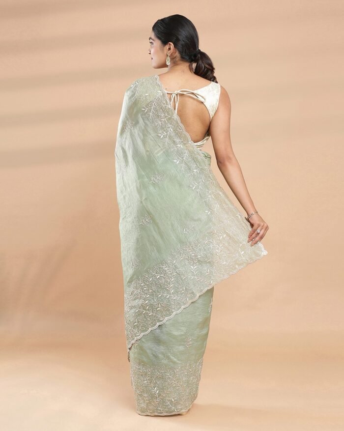 Women Embroidery Traditional Saree - Image 5