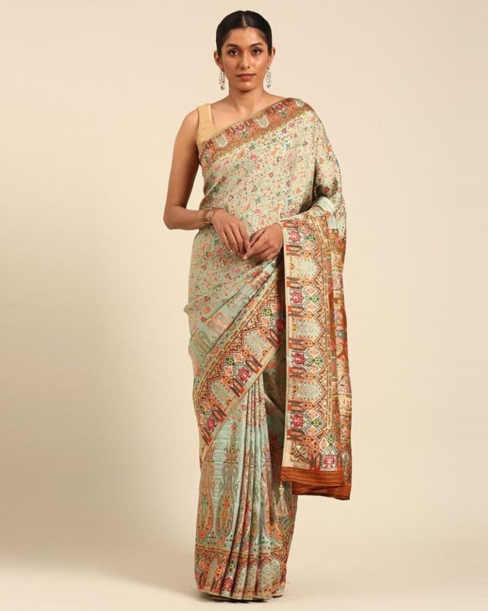 Floral Zari Woven Saree - Image 1